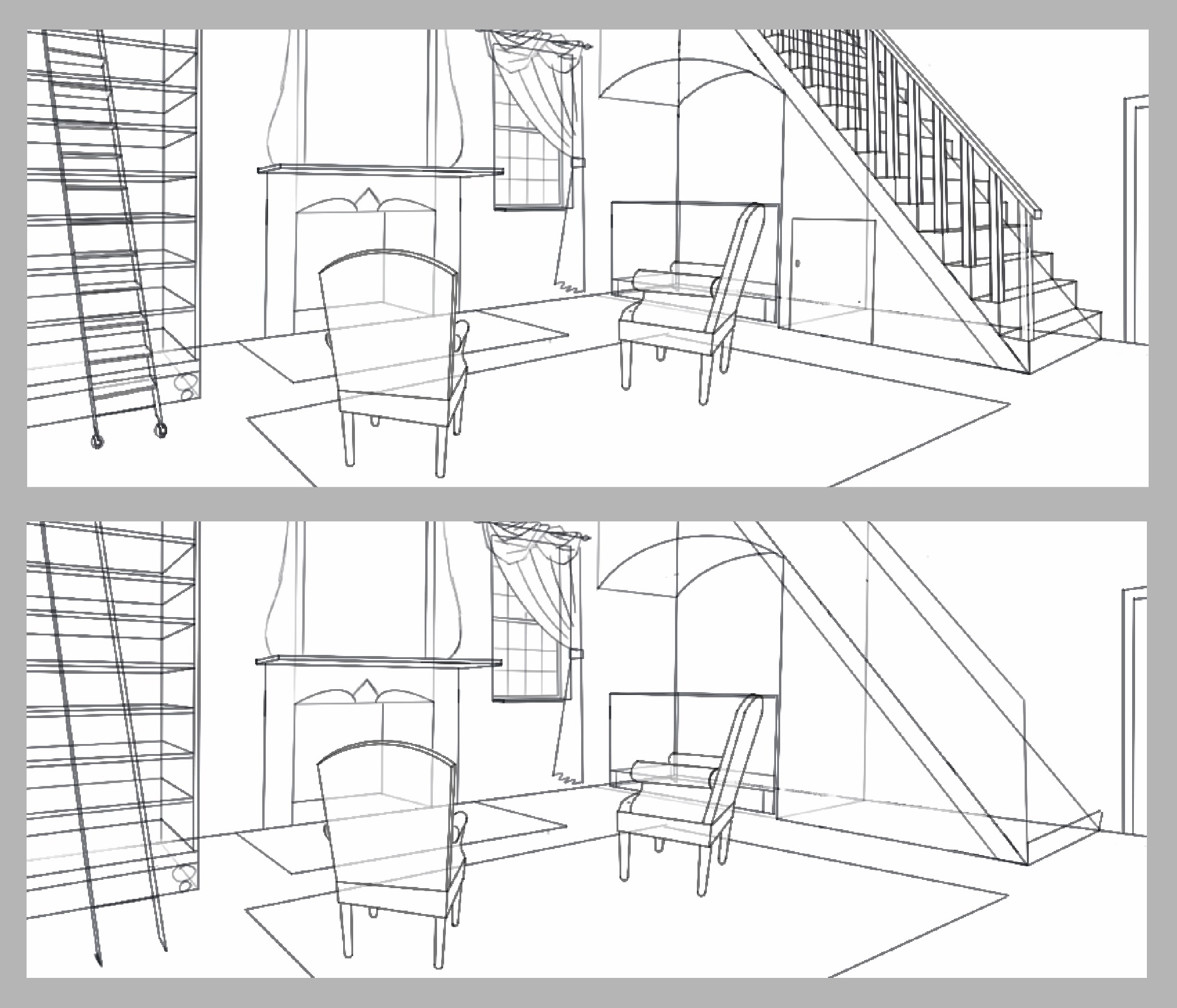 Starting sketches for Mysterious Evening