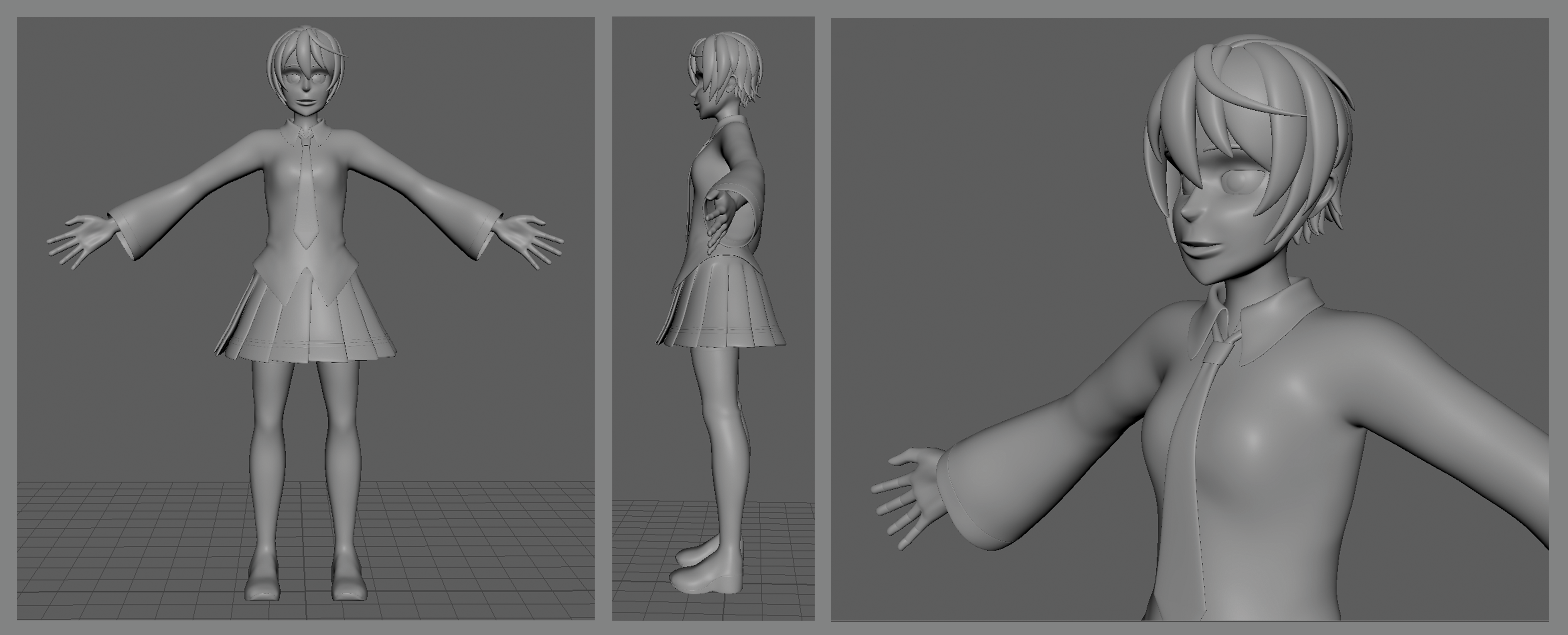 Full body images of model Uta, with her full outfit excluding her hat and headphones